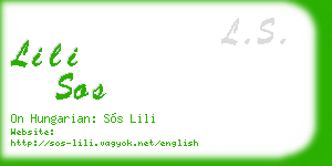 lili sos business card
